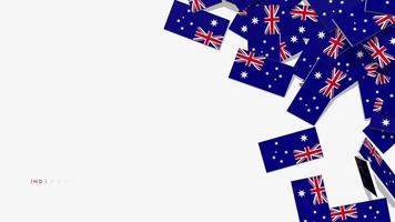 bandeira da austrália caindo do lado direito no chão, dia da independência, dia nacional, chroma key, seleção luma matte video