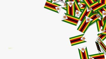 Zimbabwe bandiera caduta a partire dal giusto lato su terra, indipendenza giorno, nazionale giorno, croma chiave, luma Opaco selezione video