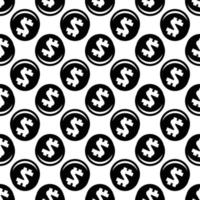 Dollar coin pattern seamless vector