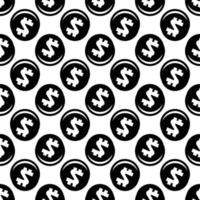 Dollar coin pattern seamless vector