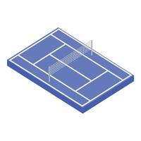 vector isométrico del icono de la cancha de tenis. campo de tenis azul