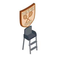 Tennis club icon isometric vector. Referee chair sport logo vector