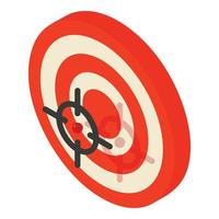 Target icon isometric vector. Red dartboard icon vector