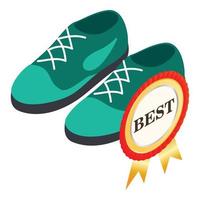 Green shoes icon isometric vector. Trendy stylish green lace up shoes vector