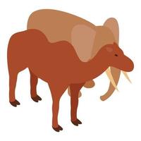 Asian animal icon isometric vector. Asian elephant and bactrian camel vector