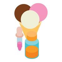 Homemade ice cream icon isometric vector. Ice cream ball in waffle cone vector