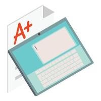 Electronic document icon, isometric style vector