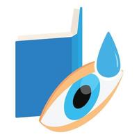 Eye drop icon, isometric style vector