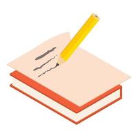 Write pencil icon, isometric style vector