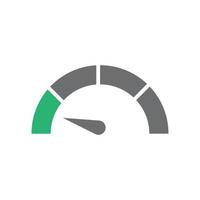 Gauge indicator with left green sector vector icon illustration. EPS10