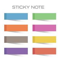 Sticky note with flat color vector illustation