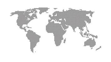 mapa mundial de la ilustración vectorial de puntos redondos.