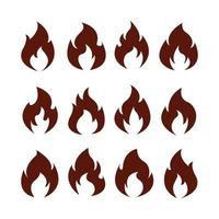 set of fire icon vector illustration