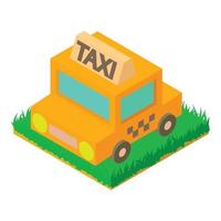 vector isométrico del icono del coche de taxi. taxi urbano