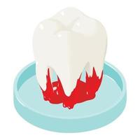 Extracted tooth icon isometric vector. Dental surgery dentistry vector