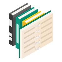 icono de almacenamiento de documentos, estilo isométrico vector