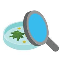 Microbiology icon isometric vector. Petri dish with bacteria culture