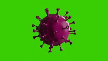 corona virus modelo animado 3d en pantalla verde