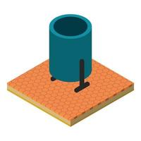 Urn trash icon, isometric style vector