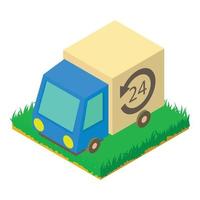 Delivery service icon isometric vector. Twenty four hour vector