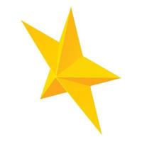 Golden star icon isometric vector. Five pointed yellow star vector