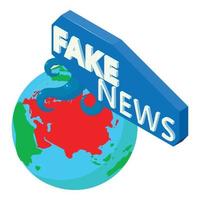 Fake news icon, isometric style vector