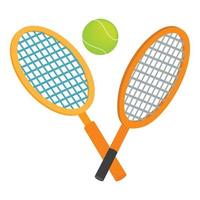 vector isométrico del icono del concepto de tenis. raqueta de tenis y pelota voladora