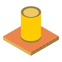 Trashcan icon, isometric style vector