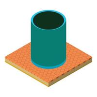 Trash can icon, isometric style vector