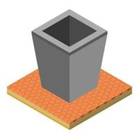 Trash bin icon, isometric style vector