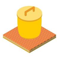 Wastebasket icon, isometric style vector