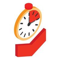 Time down icon, isometric style vector