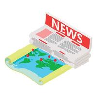 Business news icon, isometric style vector