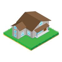 Cottage icon, isometric style vector