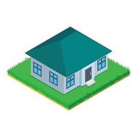 Rustic house icon, isometric style vector
