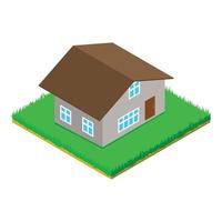 Residential house icon, isometric style vector