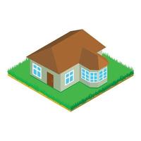 Suburban house icon, isometric style vector