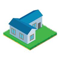 Outbuilding icon, isometric style vector