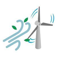 Wind energy icon, isometric style vector