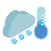 Hailstone icon, isometric style vector