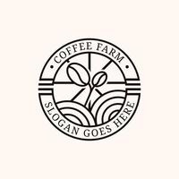 coffee farm badge logo design vector, can use for your trademark, branding identity or commercial brand vector