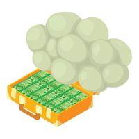 Cloud banking icon, isometric style vector