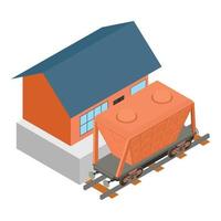 Hopper car icon, isometric style vector