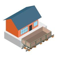 Open wagon icon, isometric style vector