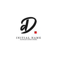 diseño de logotipo de nombre inicial dd, ilustración de vector de logotipo de nombre de letra doble d