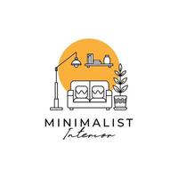 Minimalist interior logo design vector, can be used as signs, brand identity, company logo, icons, or others. vector