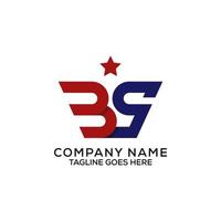 Letter name BS logo Design with red and blue colors, B and S strong logo design idea vector