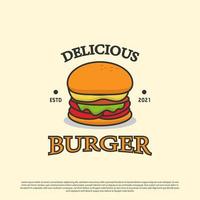 delicious Burger shop logo design illustrations, best for fast food logo image vector