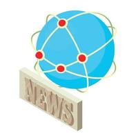 International news icon, isometric style vector