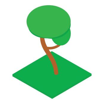 Tree icon, isometric style vector